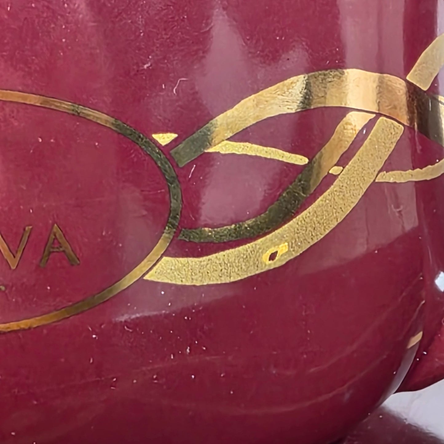 California Pantry Burgundy & Gold Ceramic Cup & Saucer Set