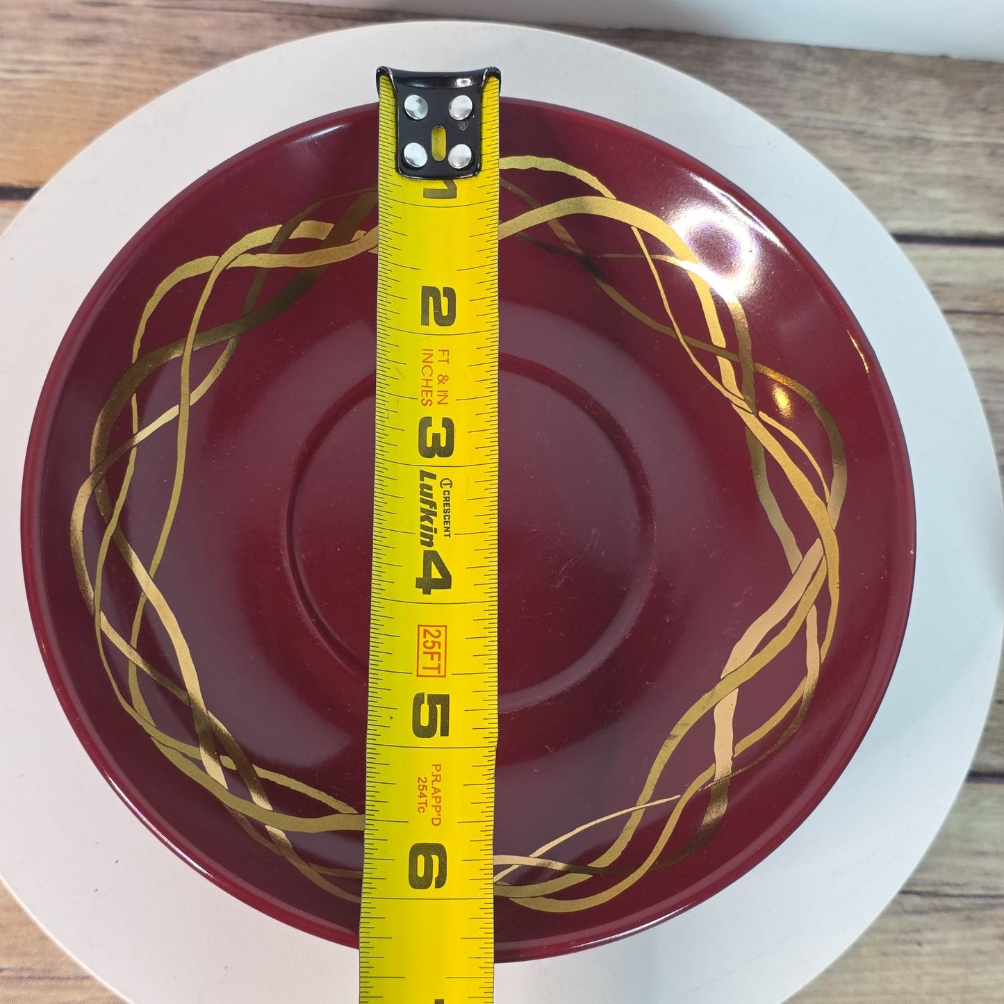 California Pantry Burgundy & Gold Ceramic Cup & Saucer Set