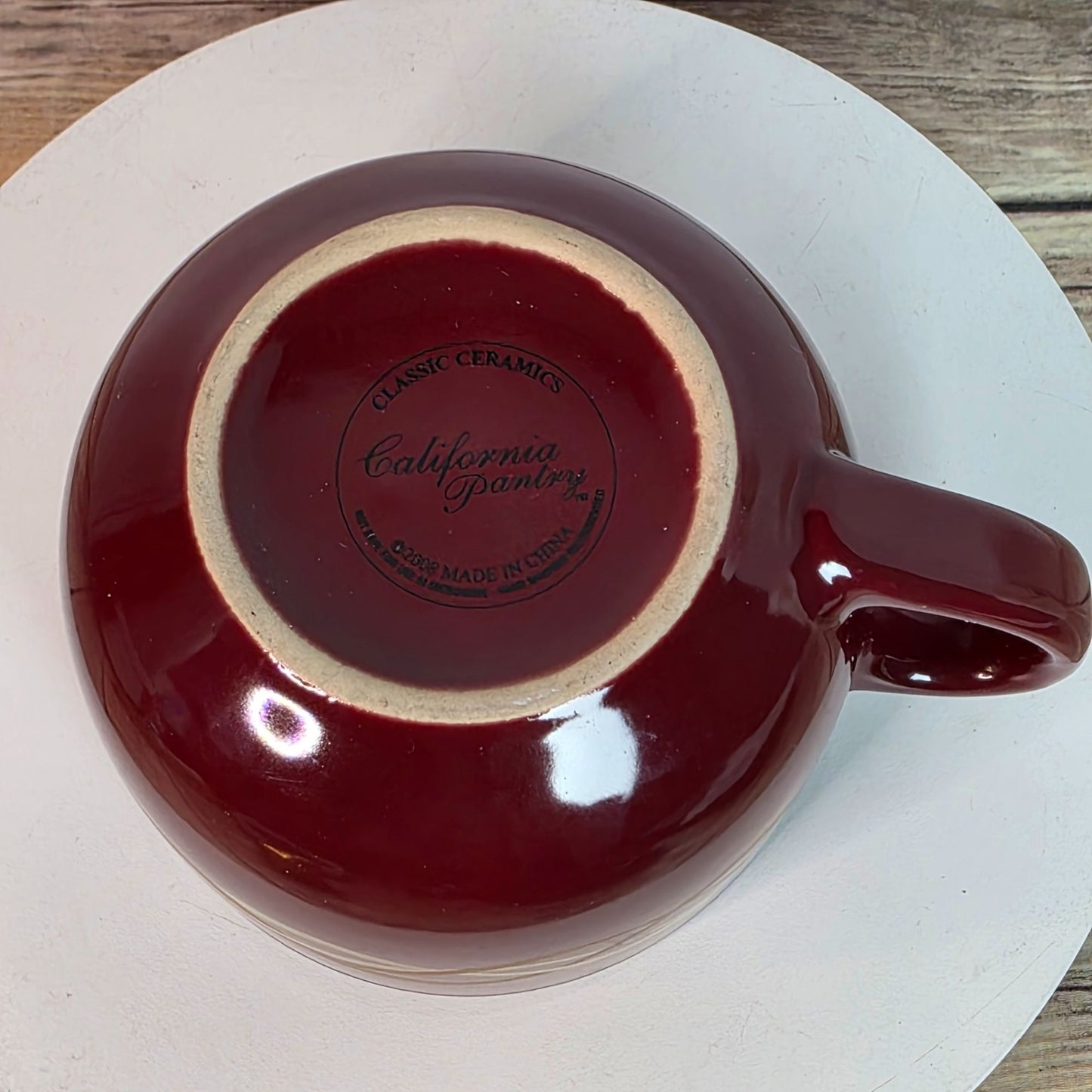 California Pantry Burgundy & Gold Ceramic Cup & Saucer Set
