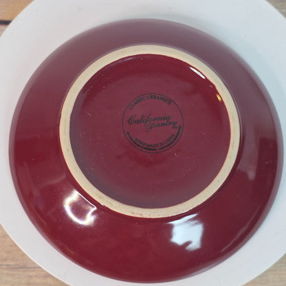 California Pantry Burgundy & Gold Ceramic Cup & Saucer Set