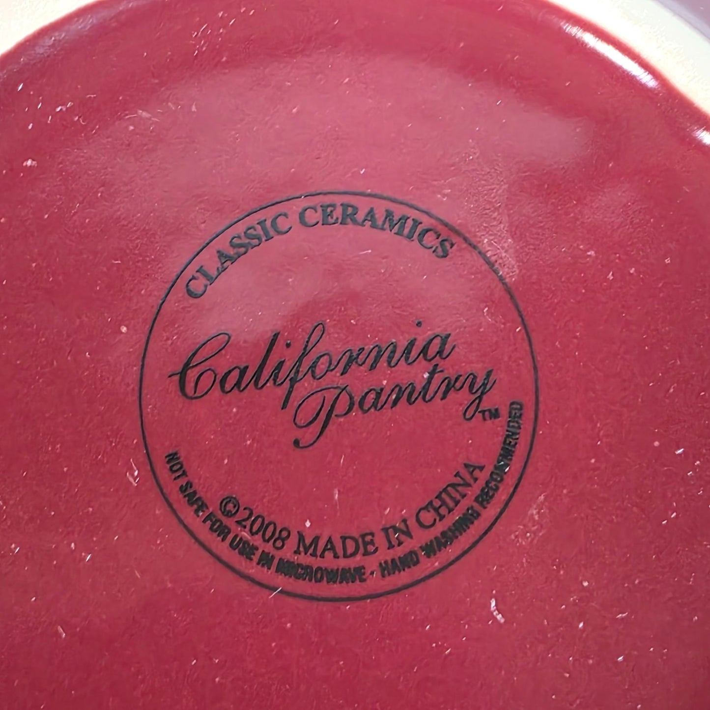 California Pantry Burgundy & Gold Ceramic Cup & Saucer Set