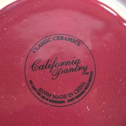 California Pantry Burgundy & Gold Ceramic Cup & Saucer Set