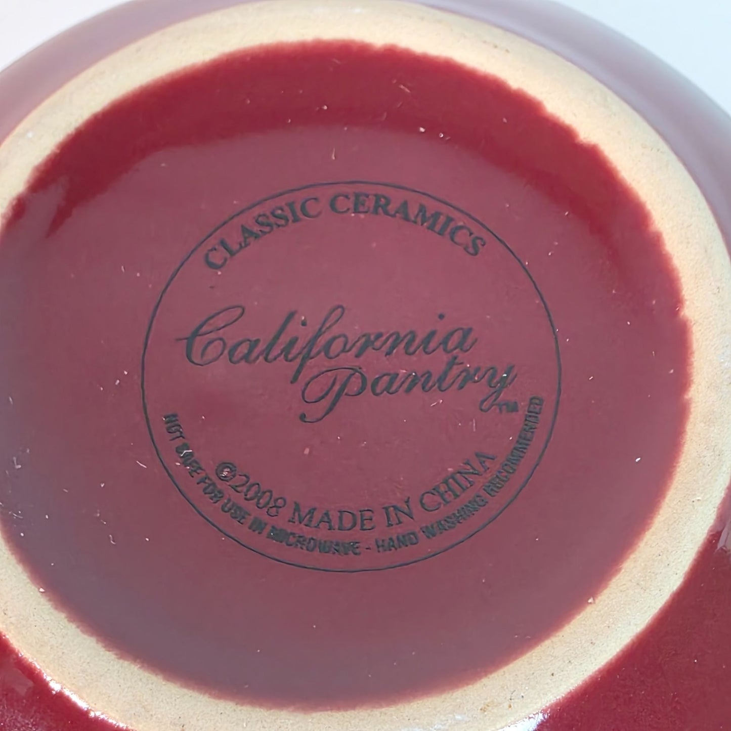 California Pantry Burgundy & Gold Ceramic Cup & Saucer Set