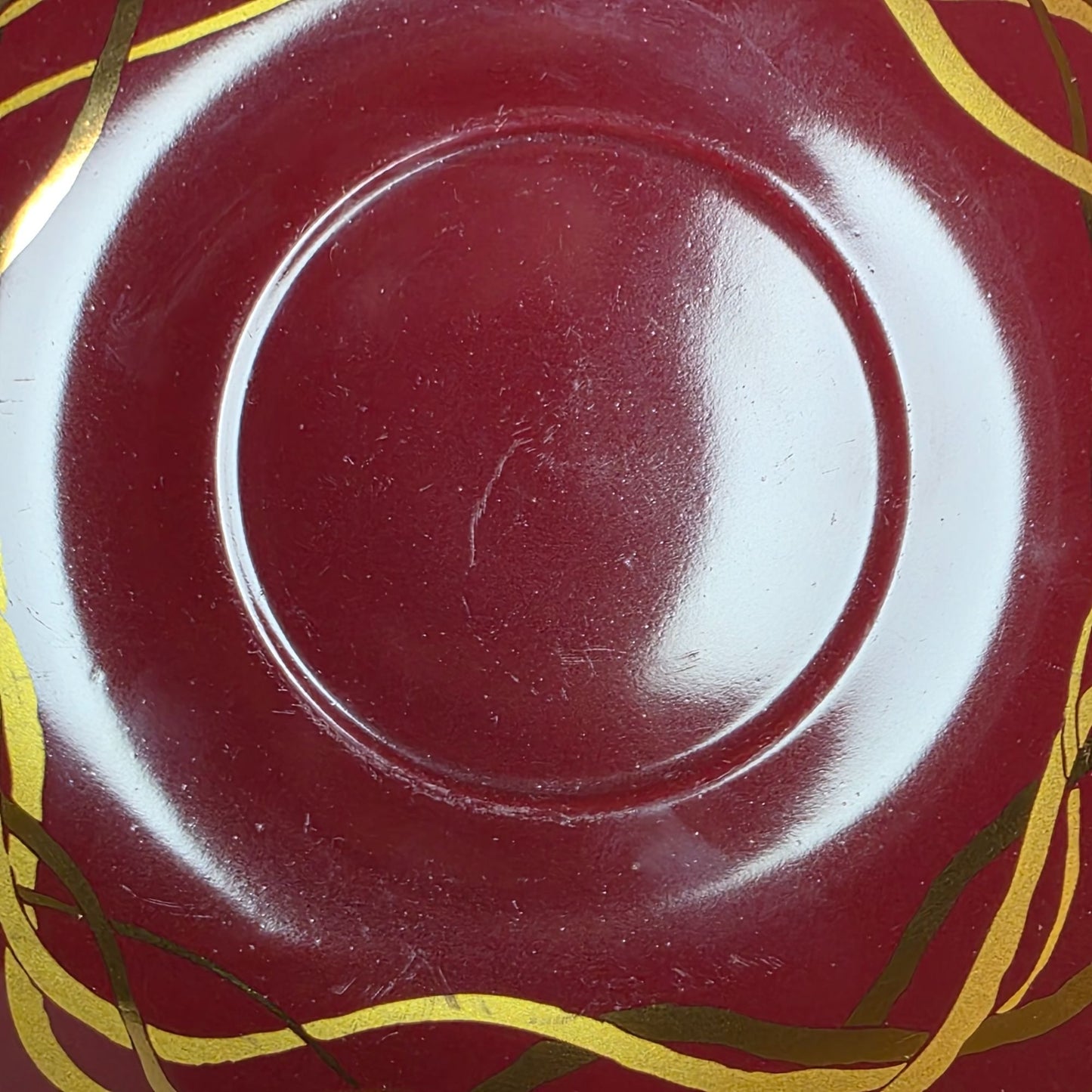 California Pantry Burgundy & Gold Ceramic Cup & Saucer Set