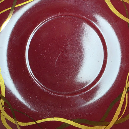 California Pantry Burgundy & Gold Ceramic Cup & Saucer Set