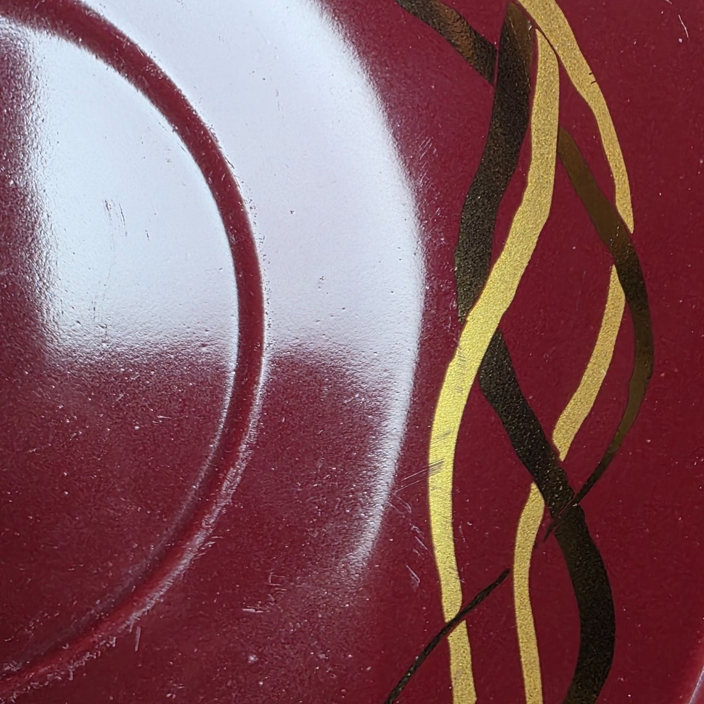 California Pantry Burgundy & Gold Ceramic Cup & Saucer Set