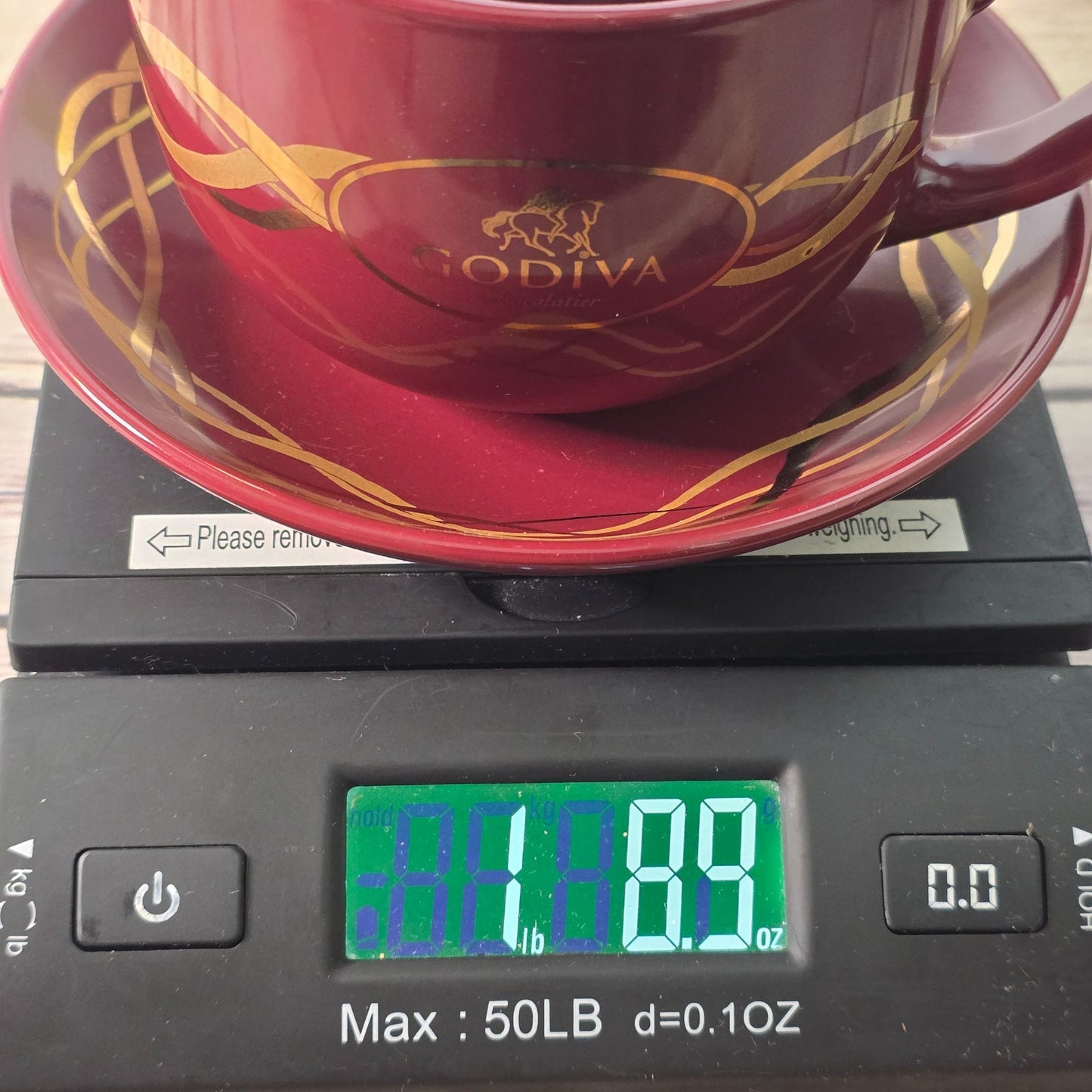 California Pantry Burgundy & Gold Ceramic Cup & Saucer Set