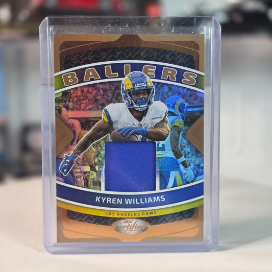 2024 Panini Certified #CBM-KWS Kyren Williams Rams Ballers Jersey Relic Loader