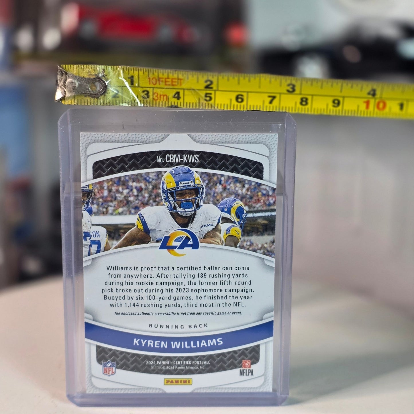 2024 Panini Certified #CBM-KWS Kyren Williams Rams Ballers Jersey Relic Loader