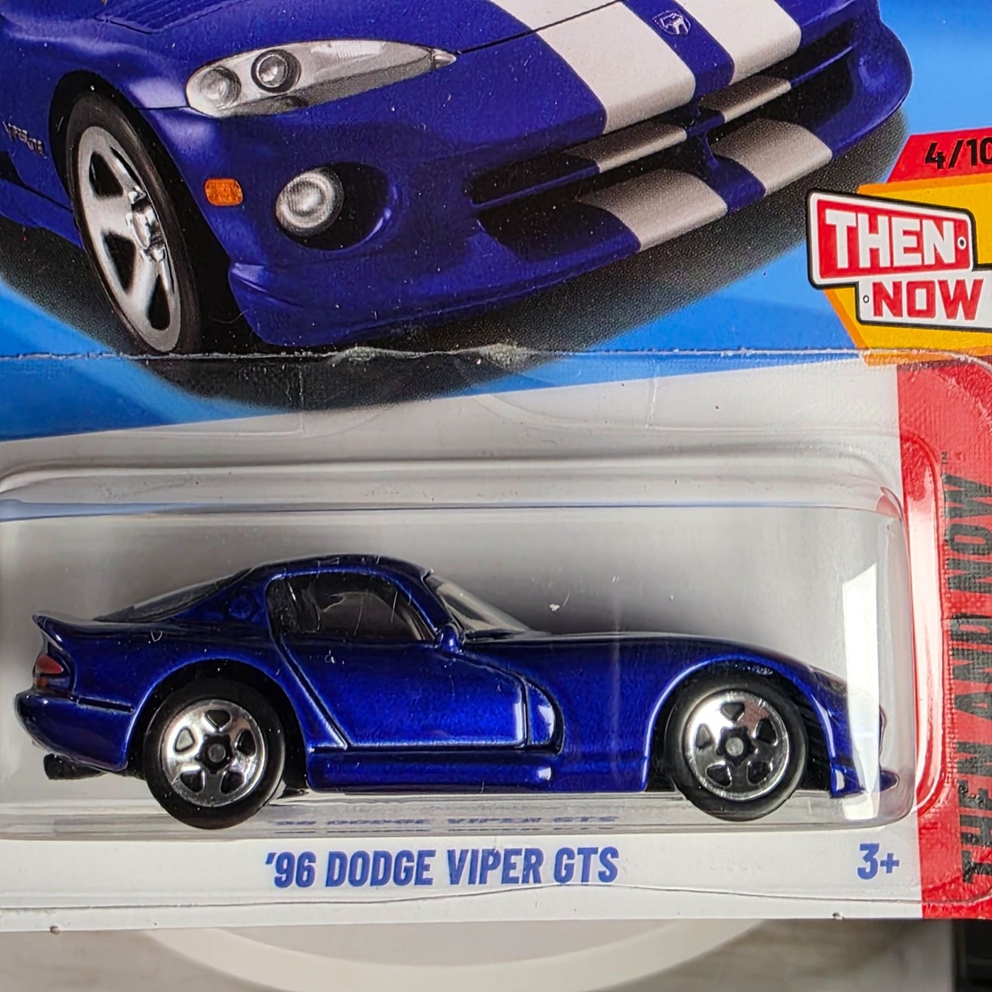 96 Dodge Viper GTS Hot Wheels Die-Cast 1:64 Scale Then & Now Series Blue & White Stripes 176/250 New For 2025 Collectible