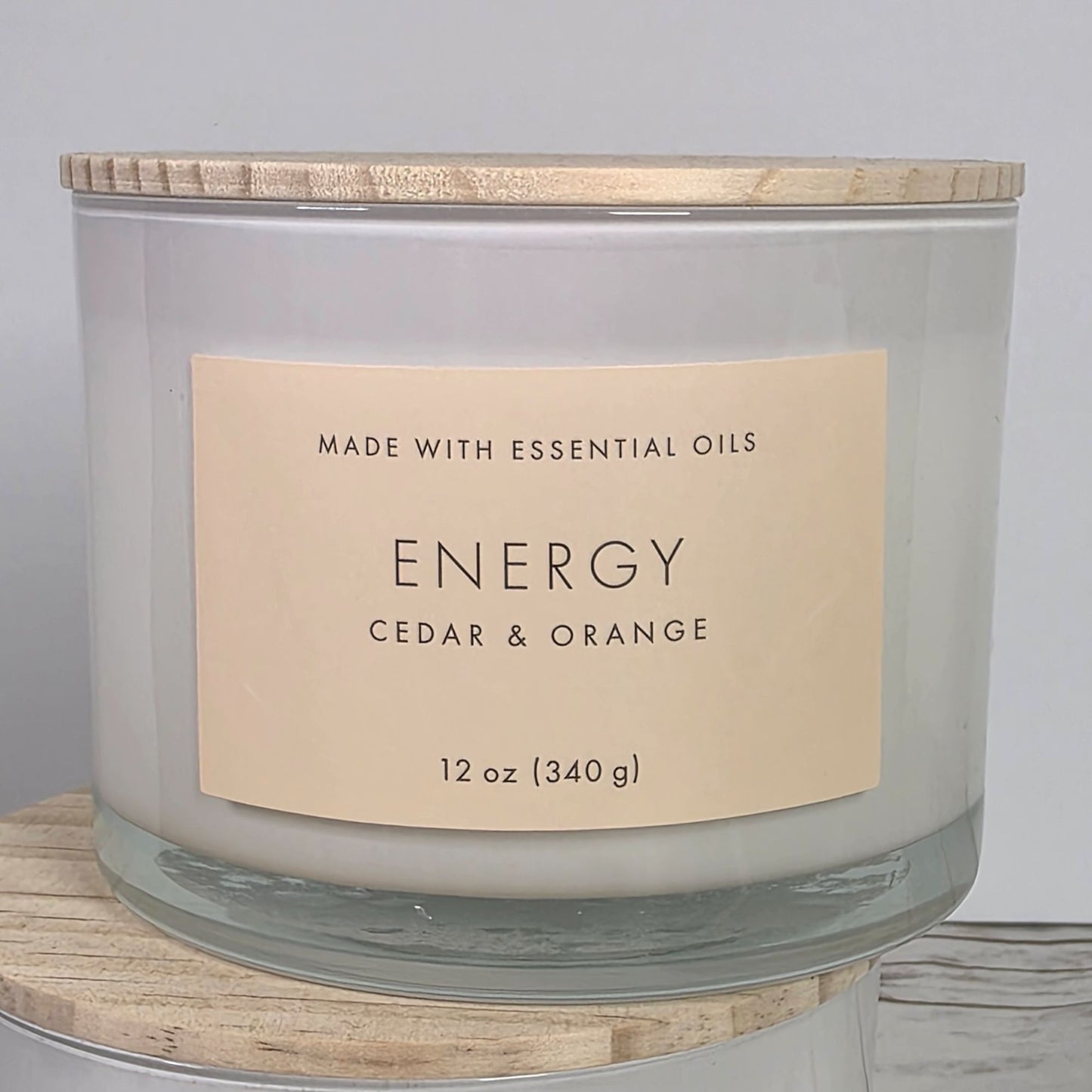 Set of 2 Energy Cedar & Orange 12 Oz Candles With Essential Oils By Threshold