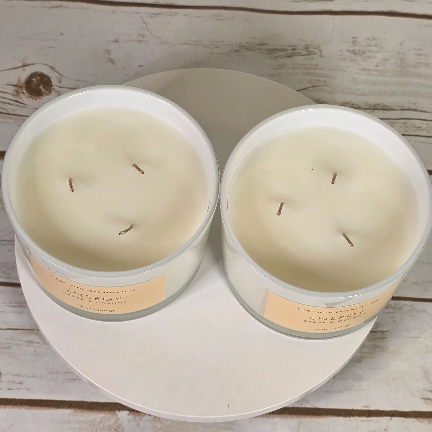 Set of 2 Energy Cedar & Orange 12 Oz Candles With Essential Oils By Threshold