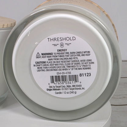 Set of 2 Energy Cedar & Orange 12 Oz Candles With Essential Oils By Threshold