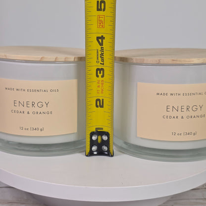 Set of 2 Energy Cedar & Orange 12 Oz Candles With Essential Oils By Threshold