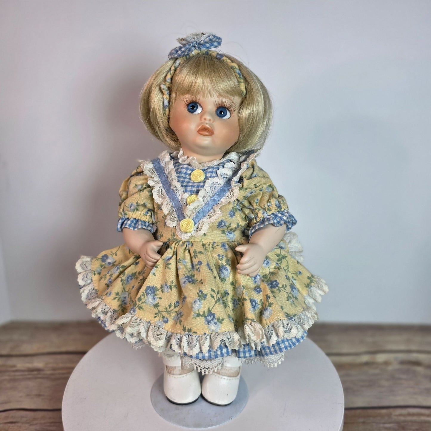 Franklin Heirloom Porcelain Doll By Maryse Nicole In Floral Dress