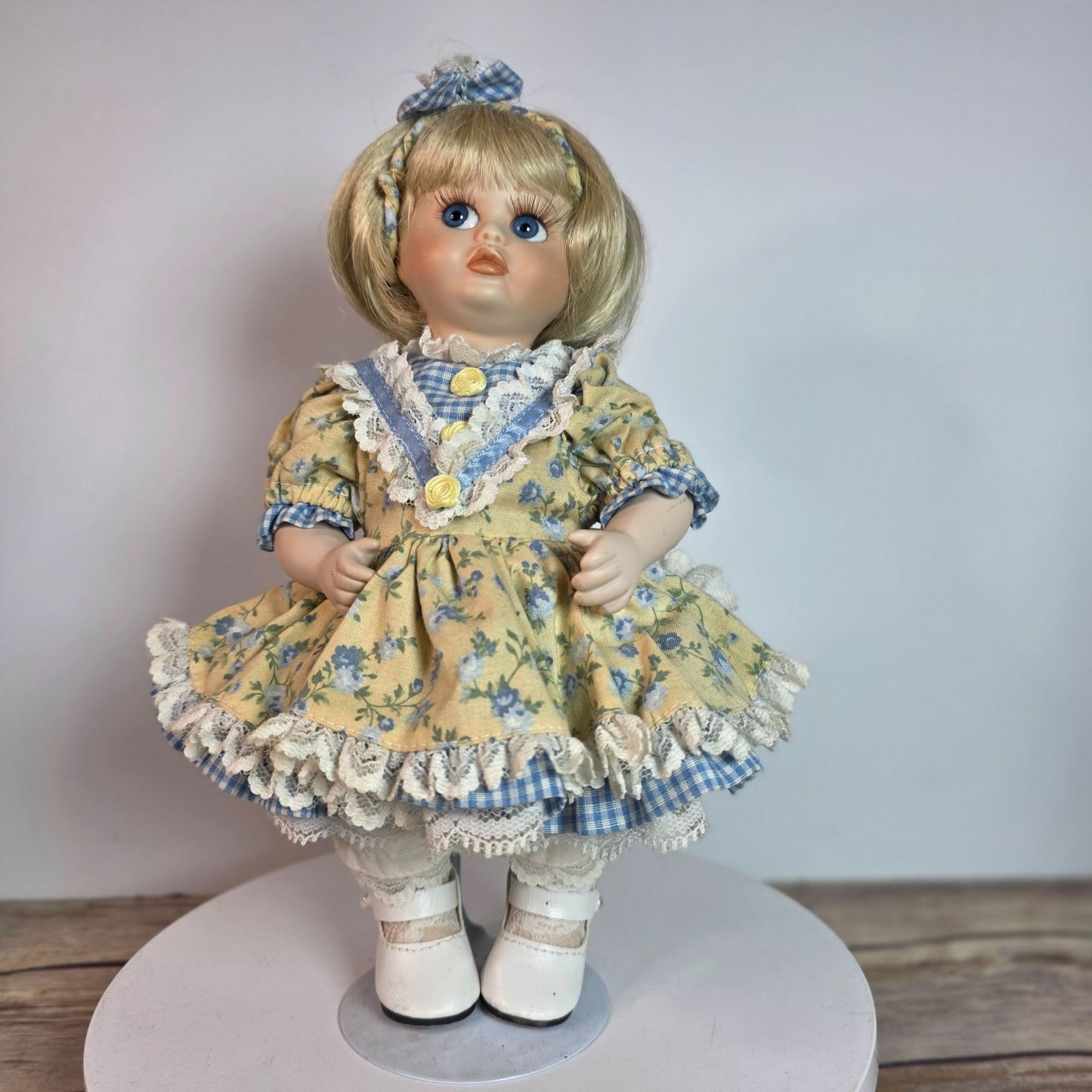 Franklin Heirloom Porcelain Doll By Maryse Nicole In Floral Dress