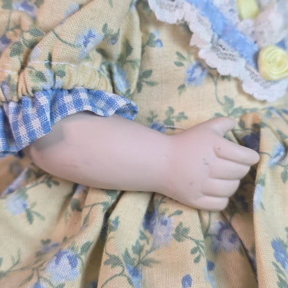 Franklin Heirloom Porcelain Doll By Maryse Nicole In Floral Dress