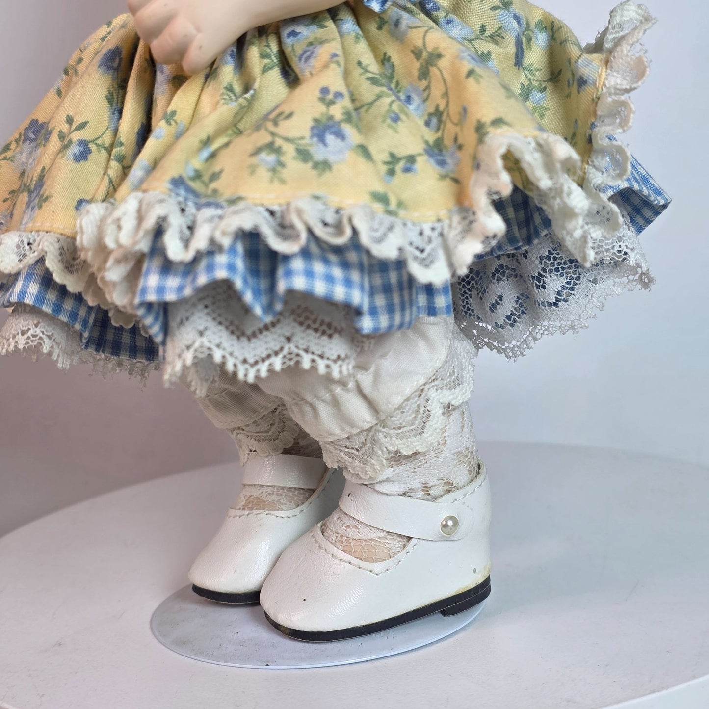 Franklin Heirloom Porcelain Doll By Maryse Nicole In Floral Dress