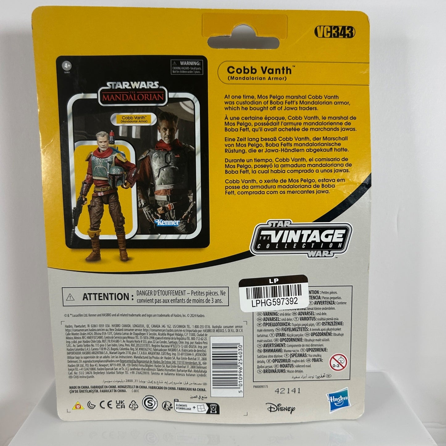 Star Wars The Mandalorian Cobb Vanth Action Figure 4+ By Kenner