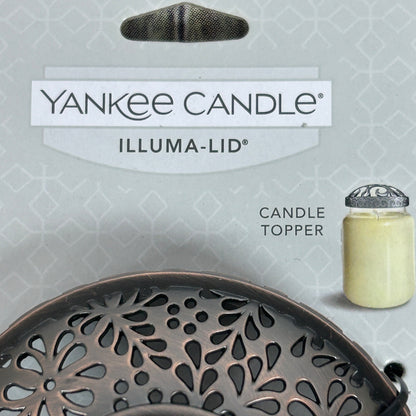 Yankee Candle Illuma-Lid Candle Topper Bronze Floral Sheridan Pattern