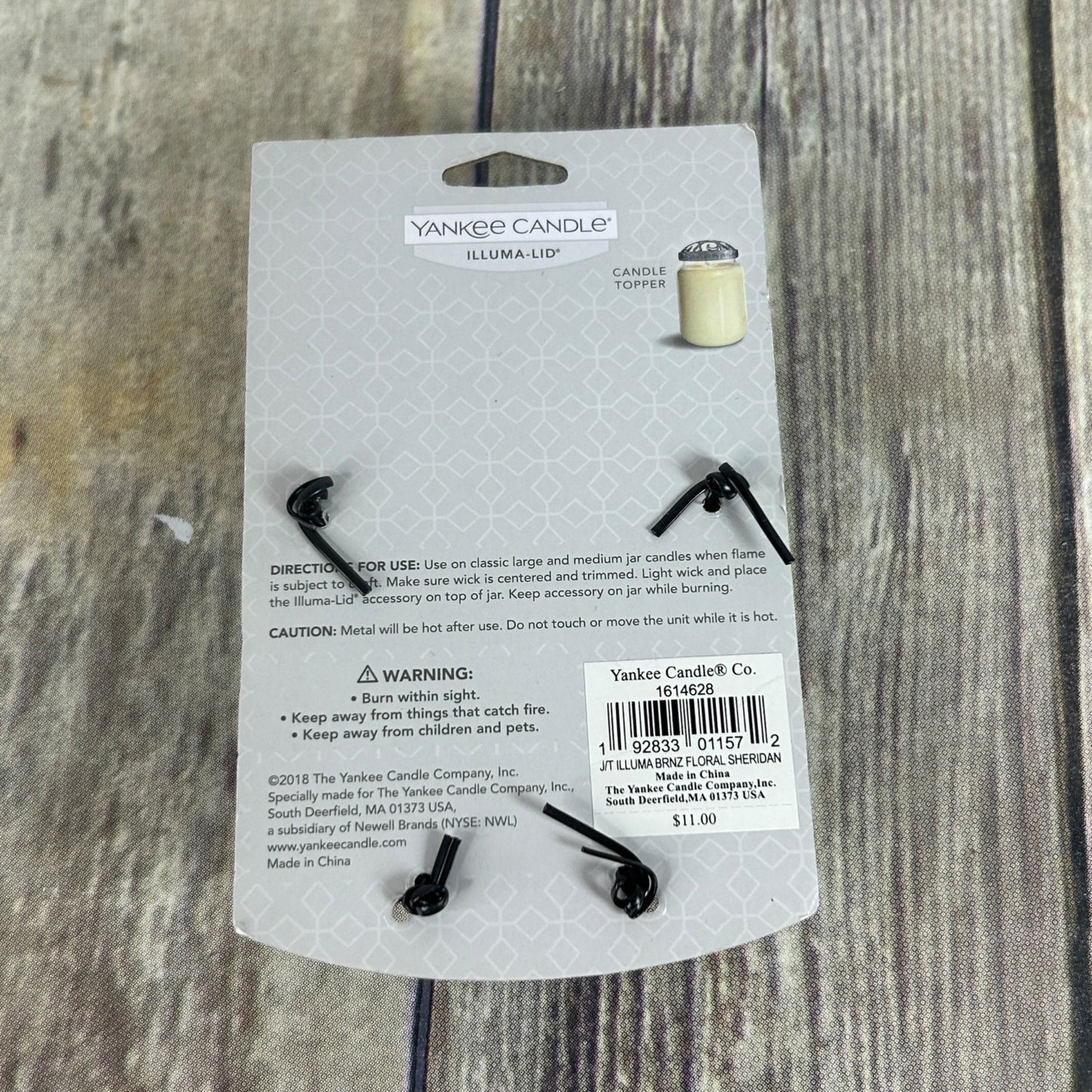 Yankee Candle Illuma-Lid Candle Topper Bronze Floral Sheridan Pattern