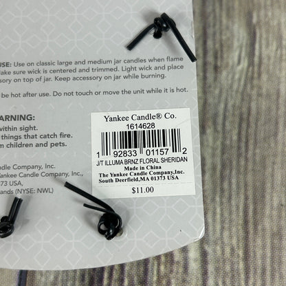 Yankee Candle Illuma-Lid Candle Topper Bronze Floral Sheridan Pattern