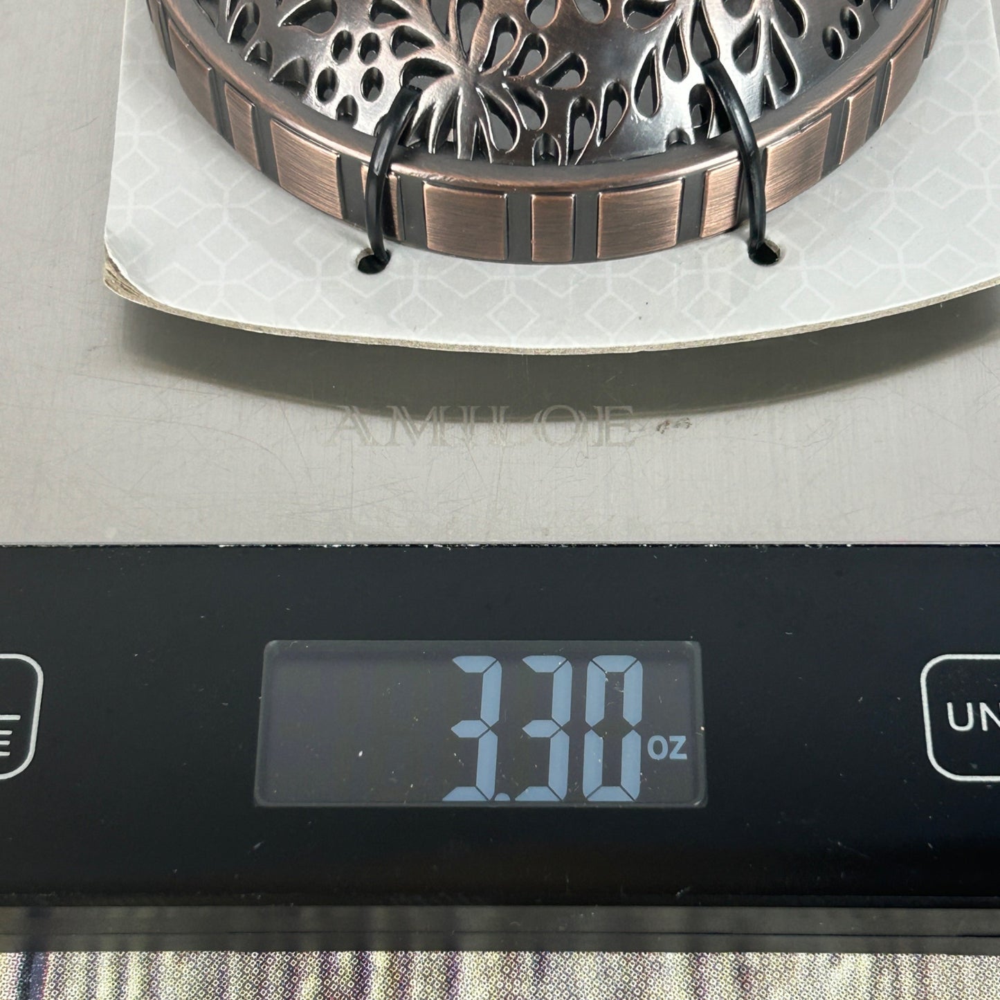 Yankee Candle Illuma-Lid Candle Topper Bronze Floral Sheridan Pattern