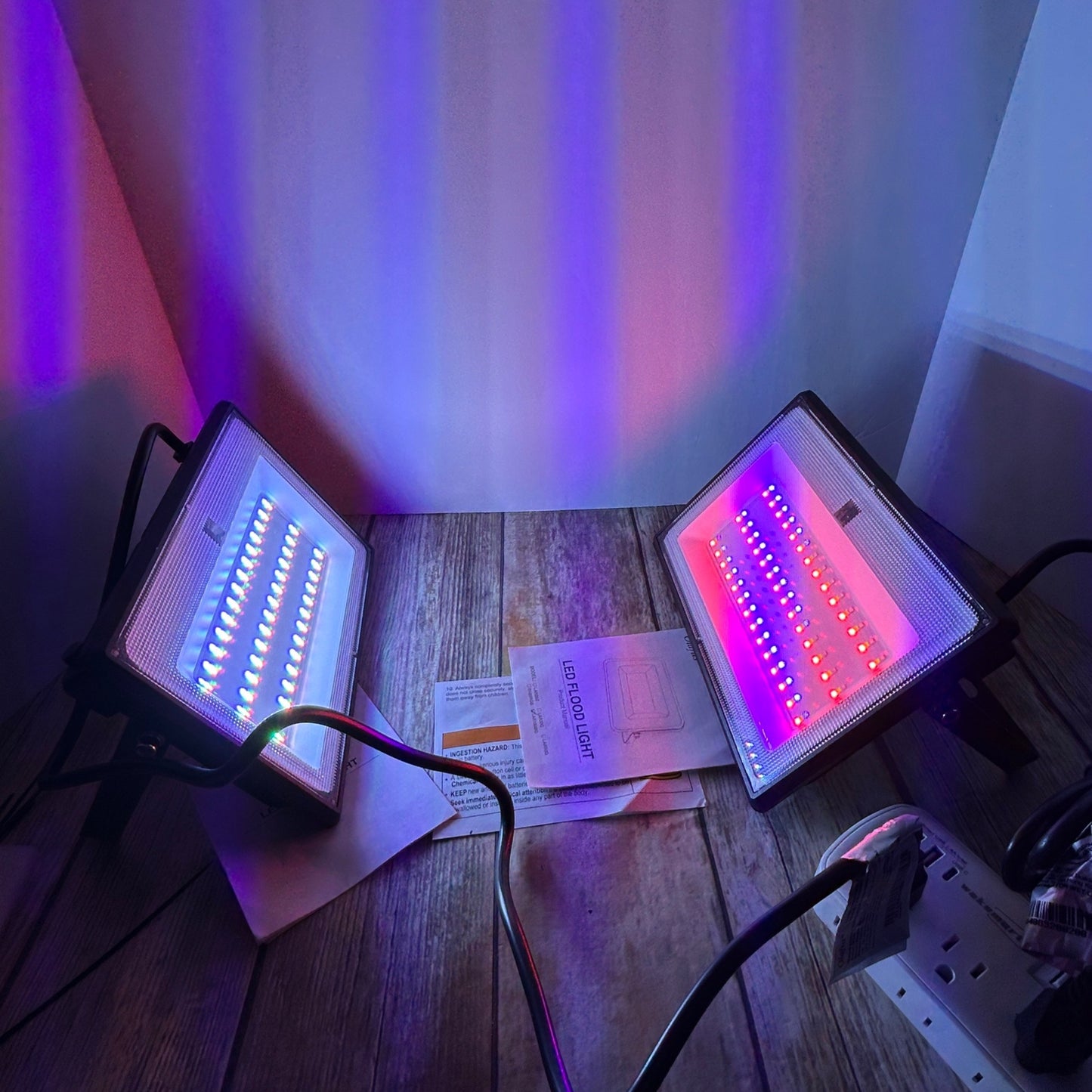 Olafus RGB LED Floodlights 100W Multi-Color Outdoor Lights Pack Of 2 120° Beam Angle 30000H Lifespan IP66 Waterproof