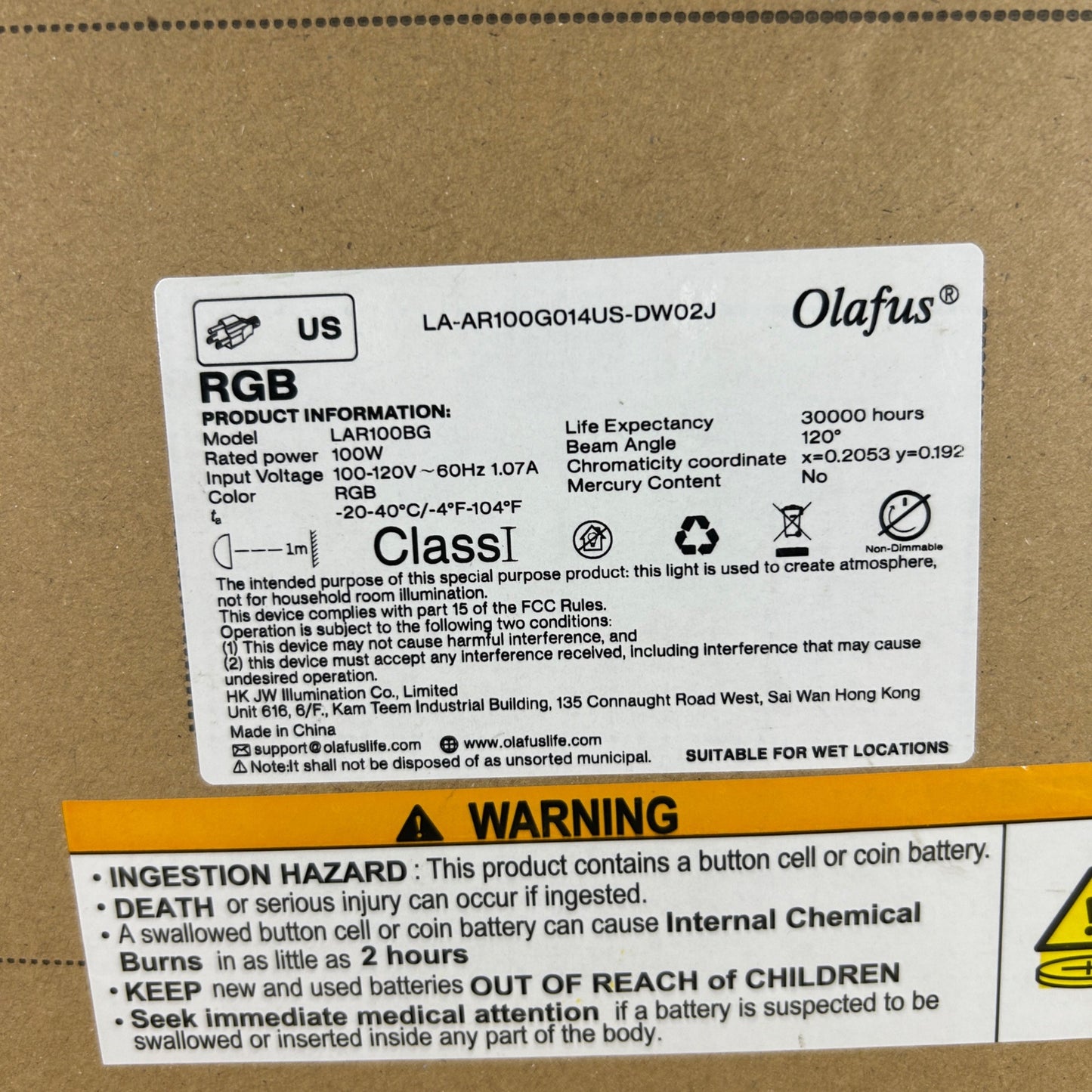 Olafus RGB LED Floodlights 100W Multi-Color Outdoor Lights Pack Of 2 120° Beam Angle 30000H Lifespan IP66 Waterproof