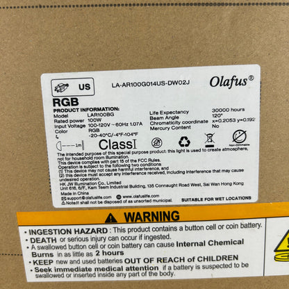 Olafus RGB LED Floodlights 100W Multi-Color Outdoor Lights Pack Of 2 120° Beam Angle 30000H Lifespan IP66 Waterproof