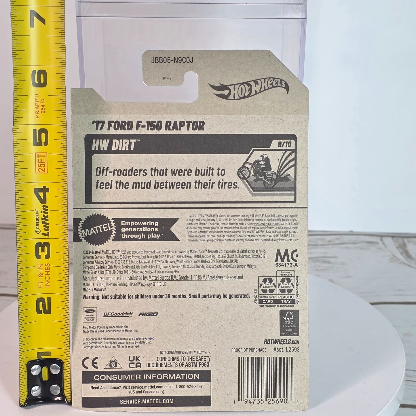 Hot Wheels 17 Ford F-150 Raptor Die-Cast Truck HW Dirt Series Blue/White