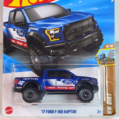 Hot Wheels 17 Ford F-150 Raptor Die-Cast Truck HW Dirt Series Blue/White