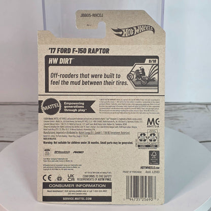 Hot Wheels 17 Ford F-150 Raptor Die-Cast Truck HW Dirt Series Blue/White