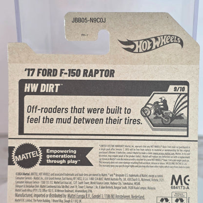 Hot Wheels 17 Ford F-150 Raptor Die-Cast Truck HW Dirt Series Blue/White