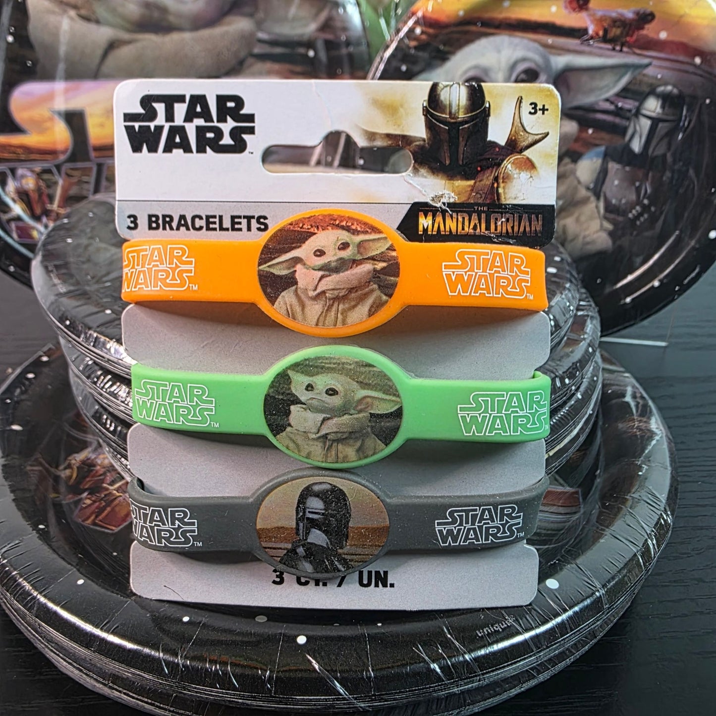 Baby Yoda Party Supplies Lot Plates Headbands Bracelets Mandalorian New