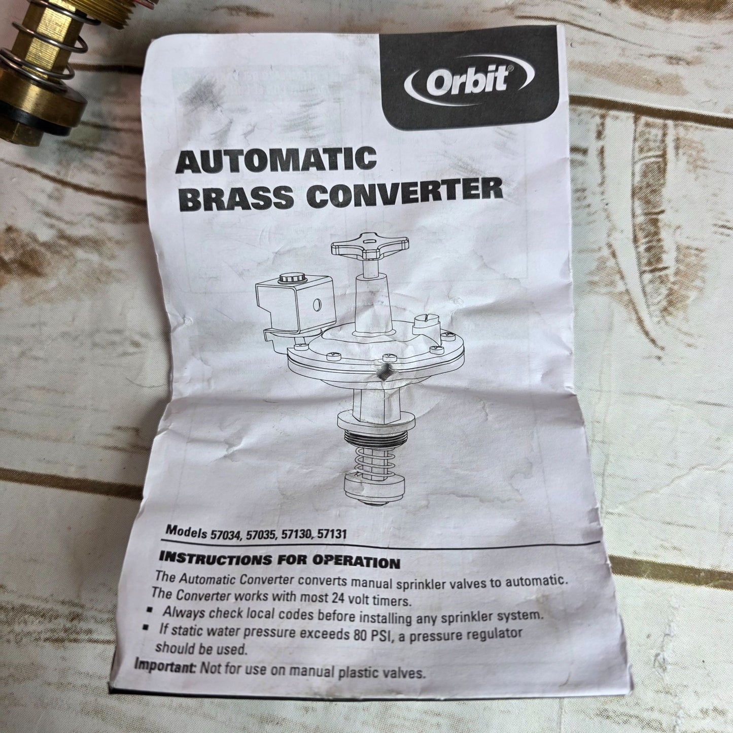 Automatic Brass Valve Converter 3/4 Inch Orbit