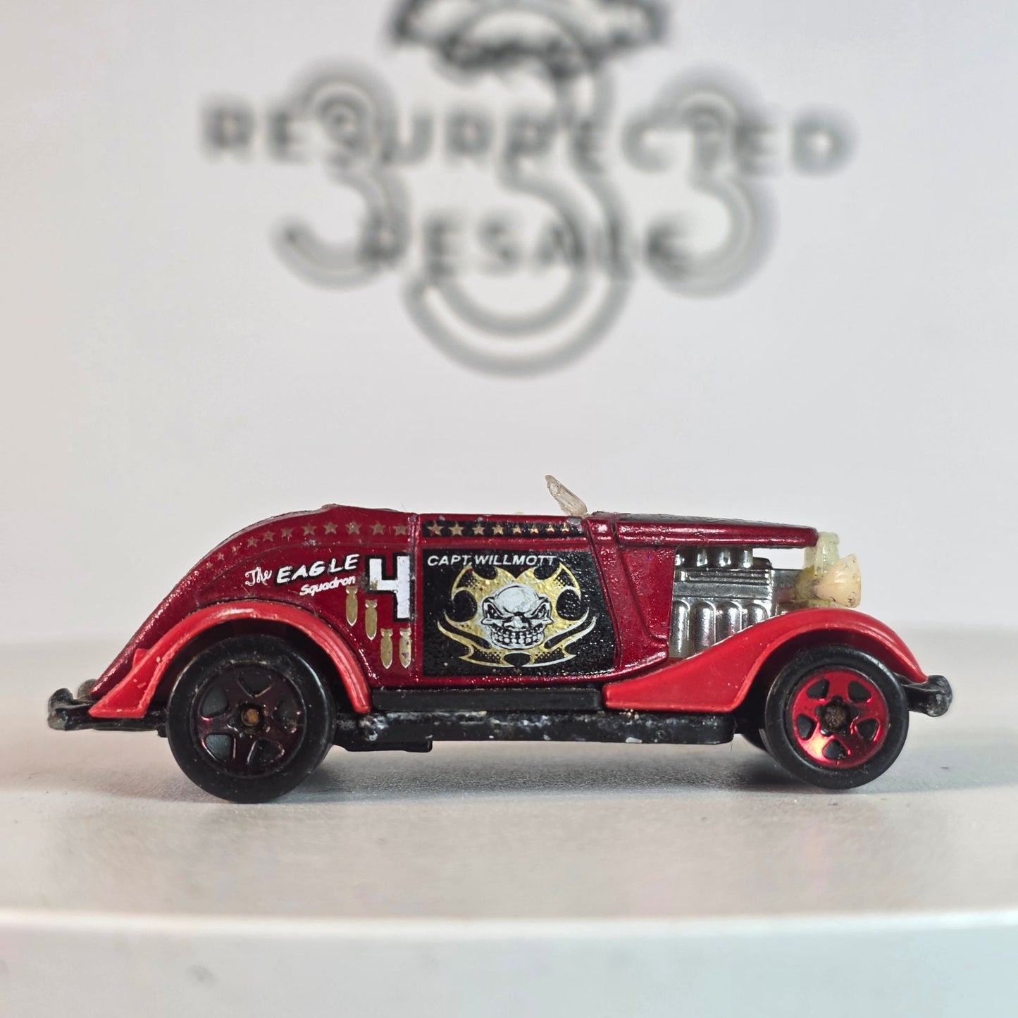 Hot Wheels 1996 BoneRipper Capt Willmott Eagle Squadron Red Loose