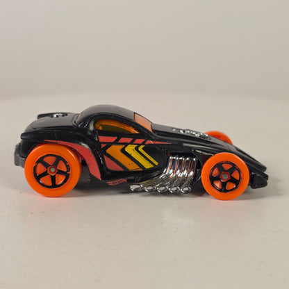 2015 Hot Wheels BURL-ESQUE Black Orange Diecast 1:64 Car Track Builder Unlimited